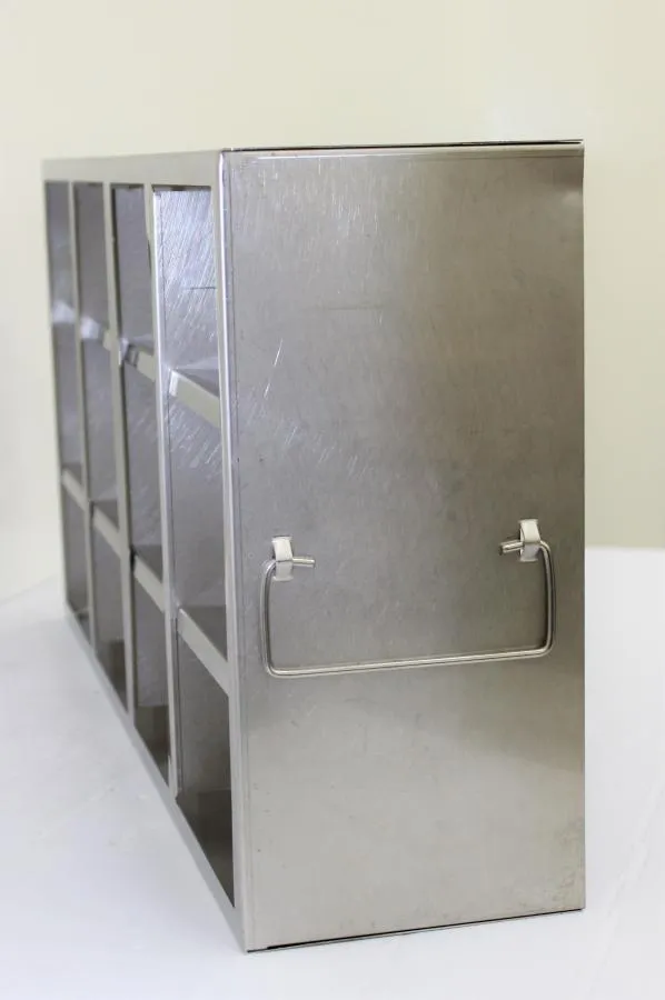Stainless Steel Freezer Rack Holds 12 boxes Upright ULT 4 x 3 adjustable shelves