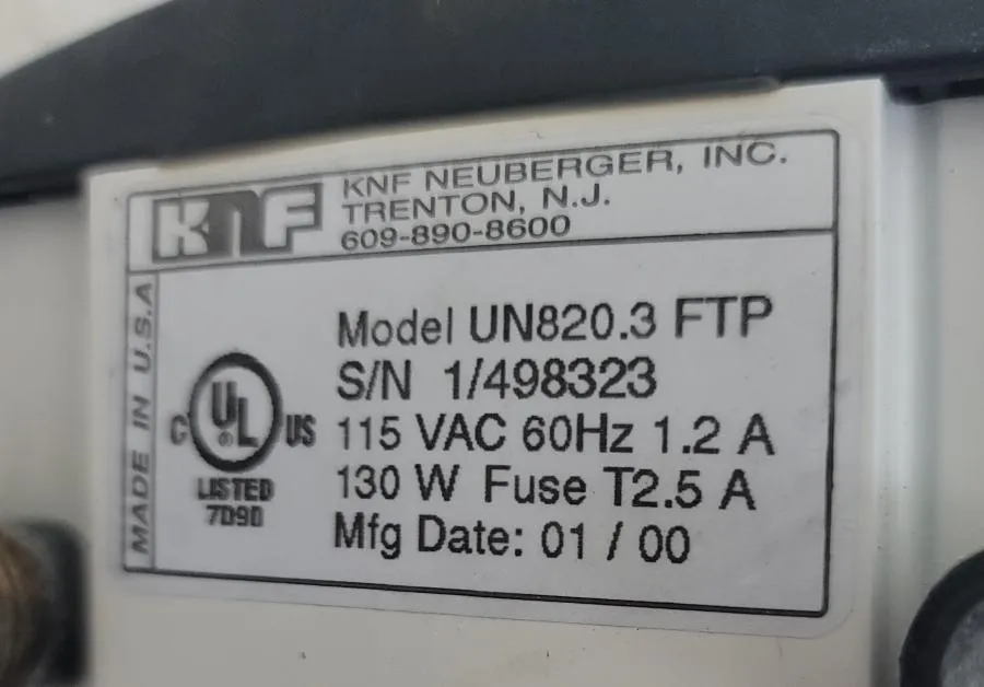 KNF Diaphragm Vacuum Pump Laboport UN 820.3 FTP