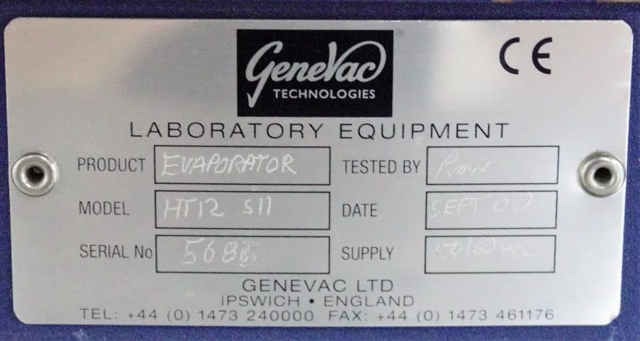 GeneVac Evaporator HT-12 Series 2 w/  Condenser  VC3000D & CVP100 Vacuum Pump