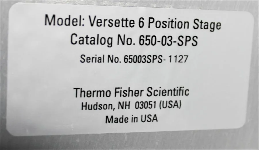 Thermo Scientific Versette Position Stage Automa CLEARANCE! As-Is