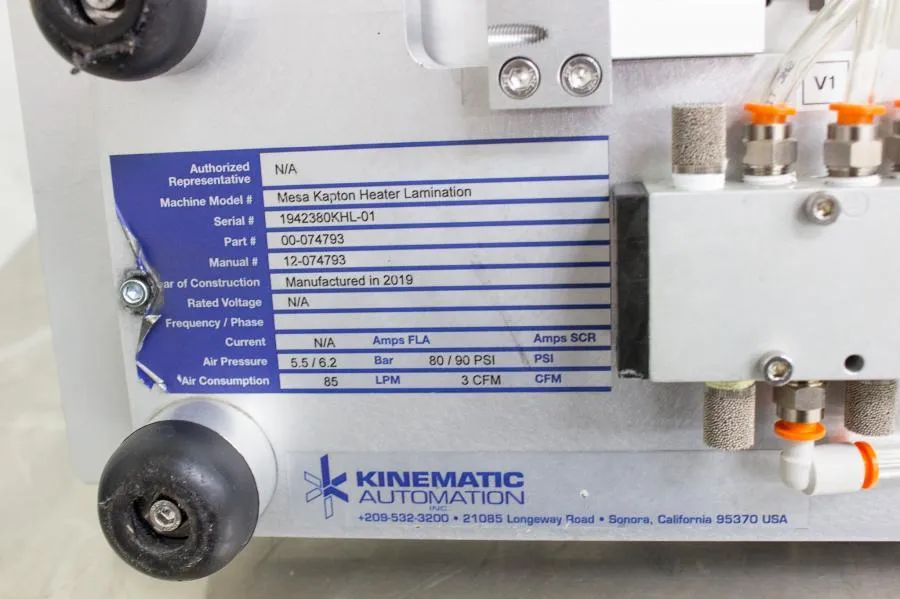 Kinematic Automation Mesa Kapton Heater Lamination CLEARANCE! As-Is