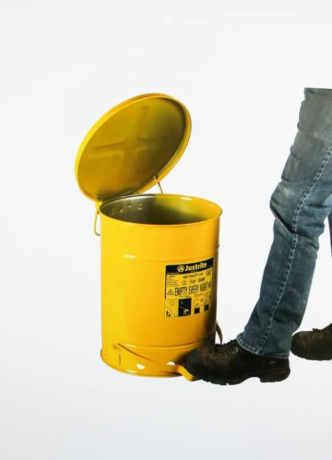 JUSTRITE Oil waste can OWC/ foot Yellow 10g. model: 09301