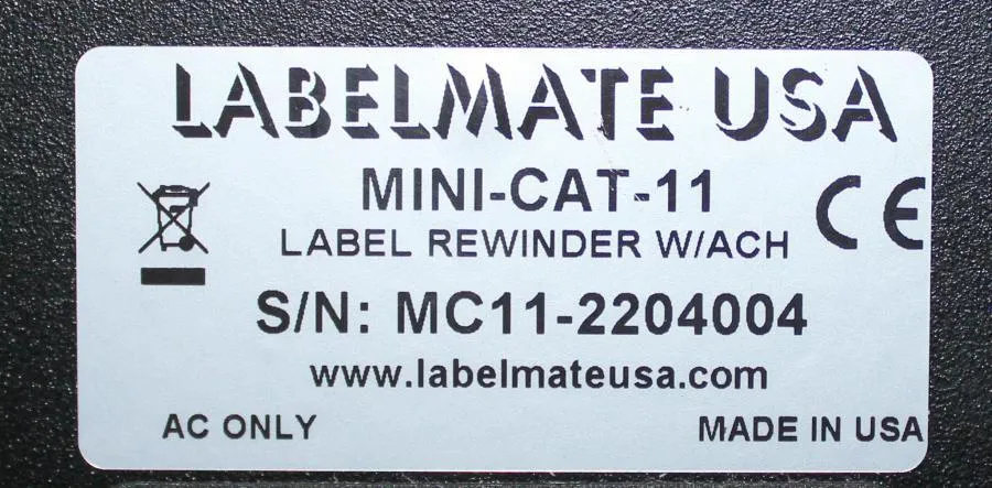 Labelmate USA Mini-Cat-11 Label Rewinder w/ACH