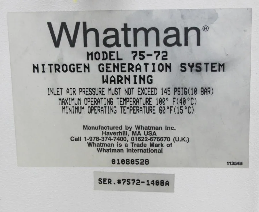 Whatman 75-72 Nitrogen Generation System