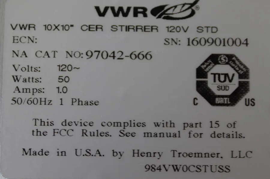 VWR Stirrer 97042-666 CLEARANCE! As-Is