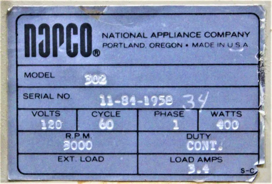 Napco 302 Co2 Incubator