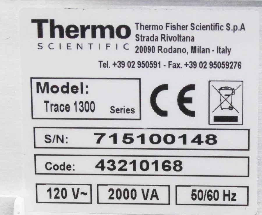 Thermo Scientific Trace 1310 Gas Chromatograph  w/ Electronic Module   AS-IS