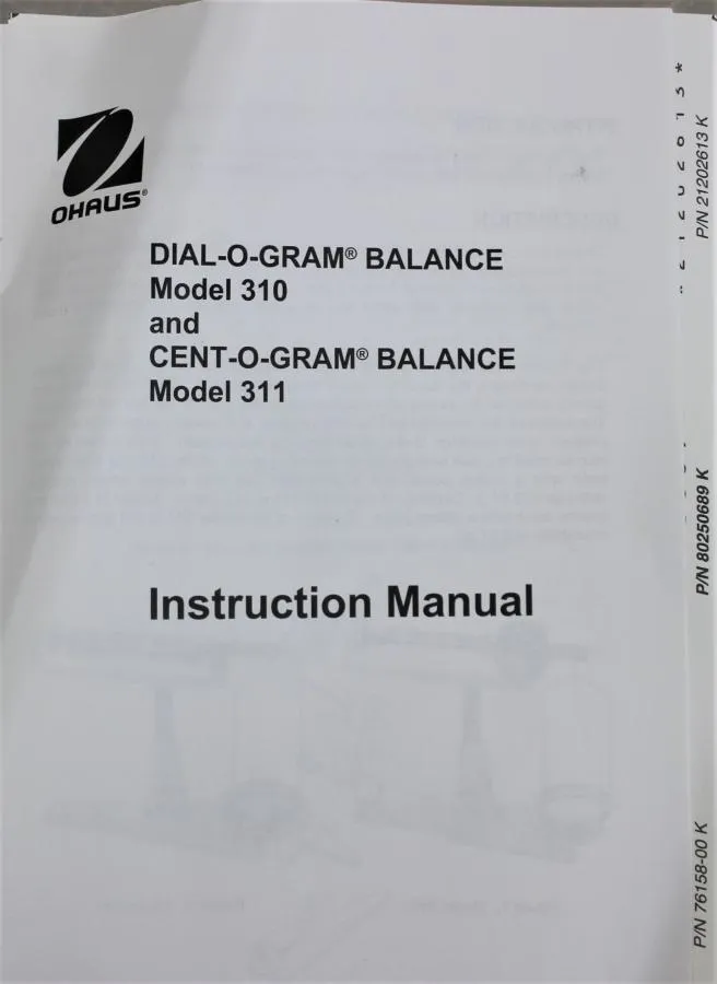 Ohaus Dail-O-Gram Mechanical Balance Scale 310 CLEARANCE! As-Is