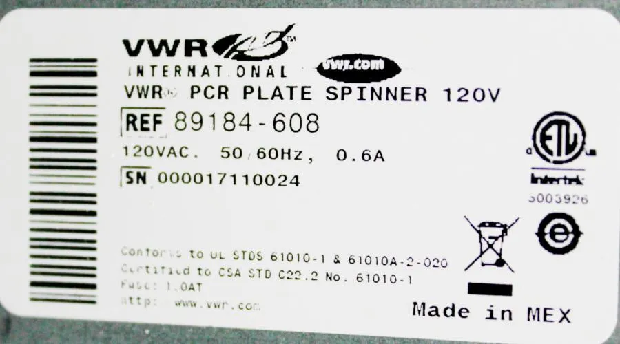 VWR PCR Mini Plate Spinner