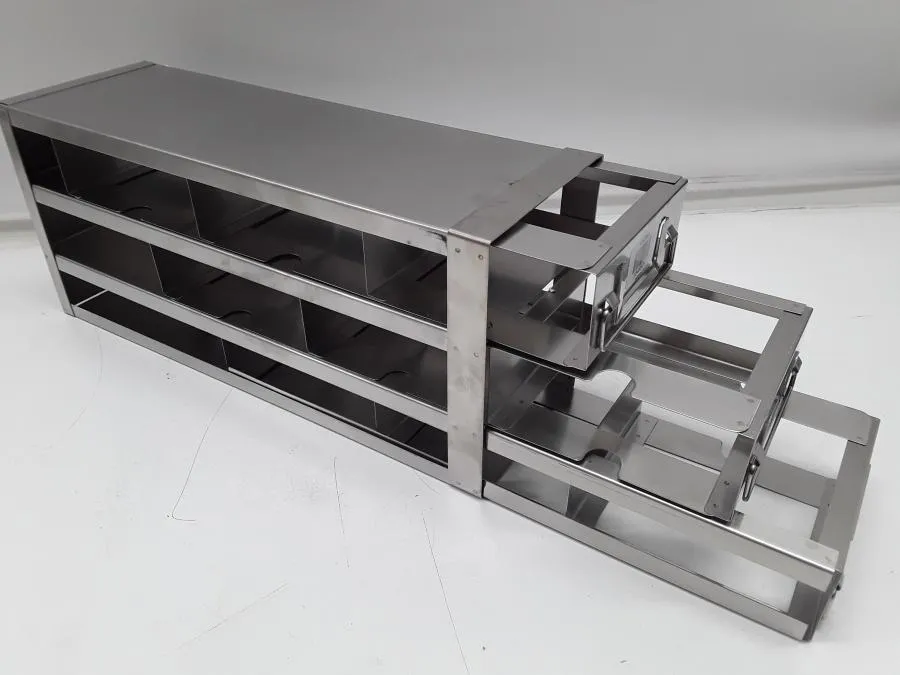 Stainless Steel Freezer Racks with Drawers Upright Freezers 3x3 Configuration