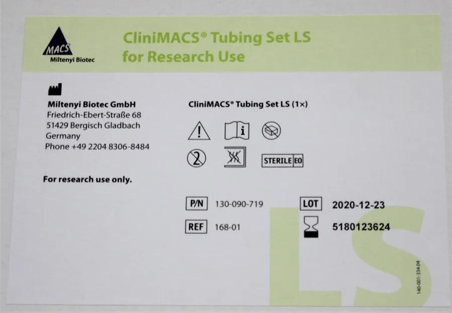 Macs Miltenyi Biotec CliniMACS Tubing Set LS CLEARANCE! As-Is