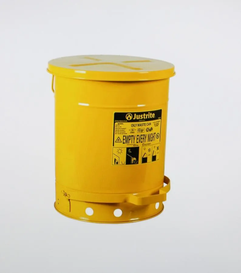 JUSTRITE Oil waste can OWC/ foot Yellow 10g. model: 09301