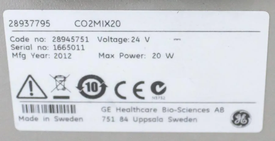 Ge Healthcare Wave Biotech Co2Mix20 Digital Controller 28945751