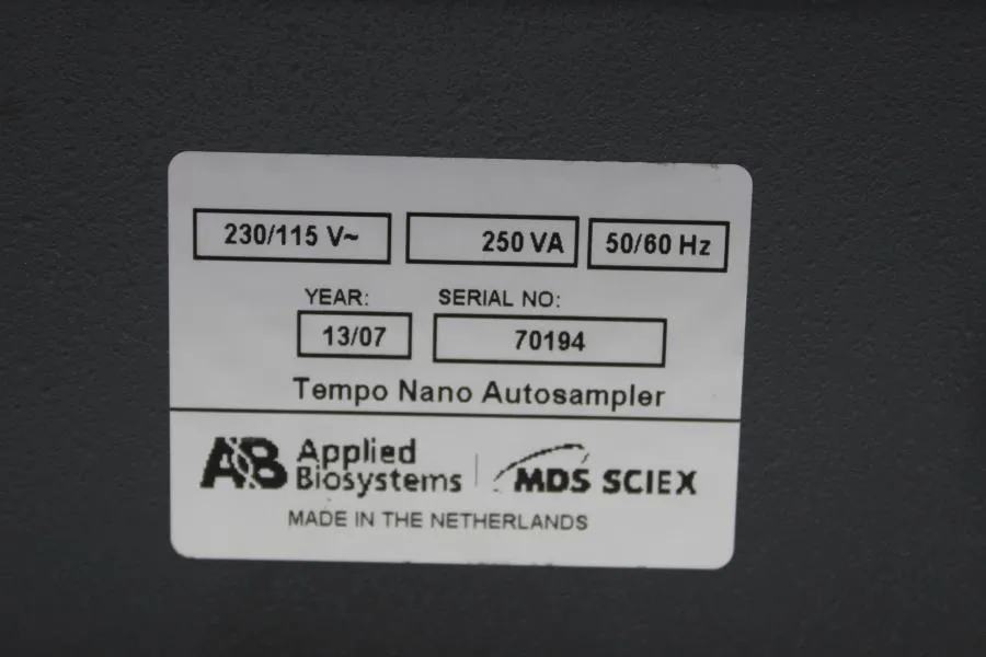 Applied Biosystems MDS SCIEX Tempo Nano Autosampler