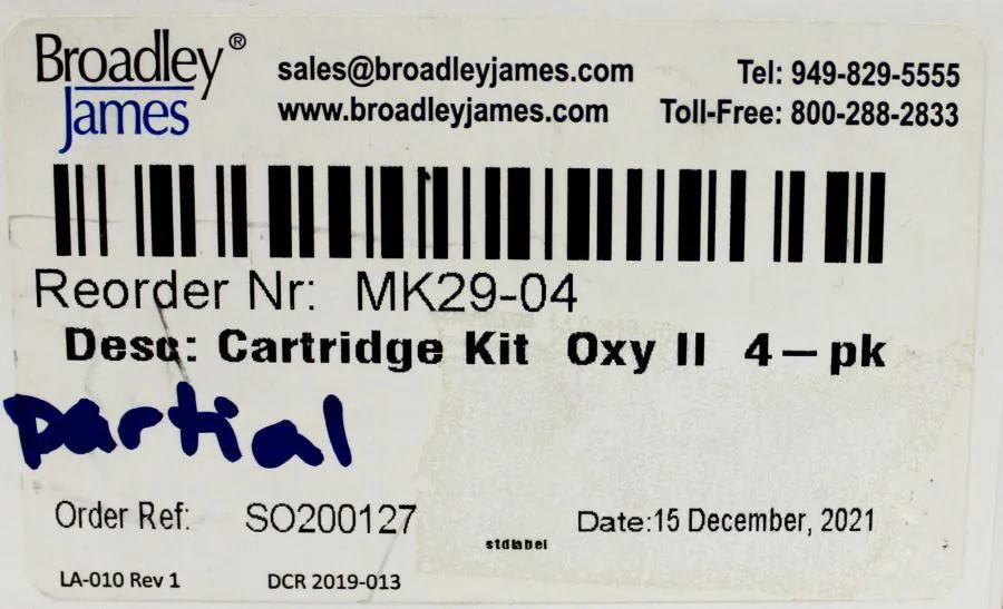 Broadley James Oxyprobe Dissolved Oxygen Sensors and Membrane Cartridge Kit