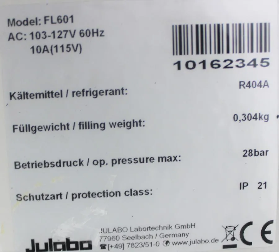 Julabo Recirculating Cooler FL601 CLEARANCE! As-Is