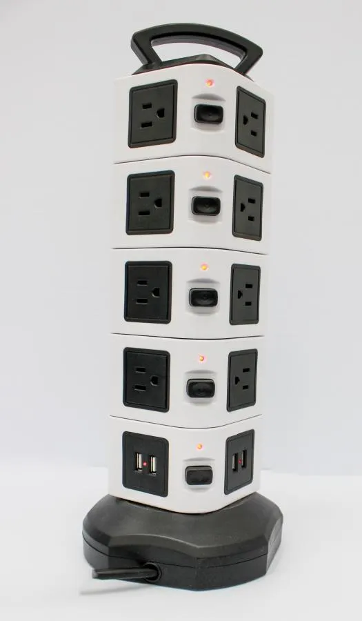 JACKYLED Power 1430-3120W and USB Set of Power Strip Towers (2 Towers)