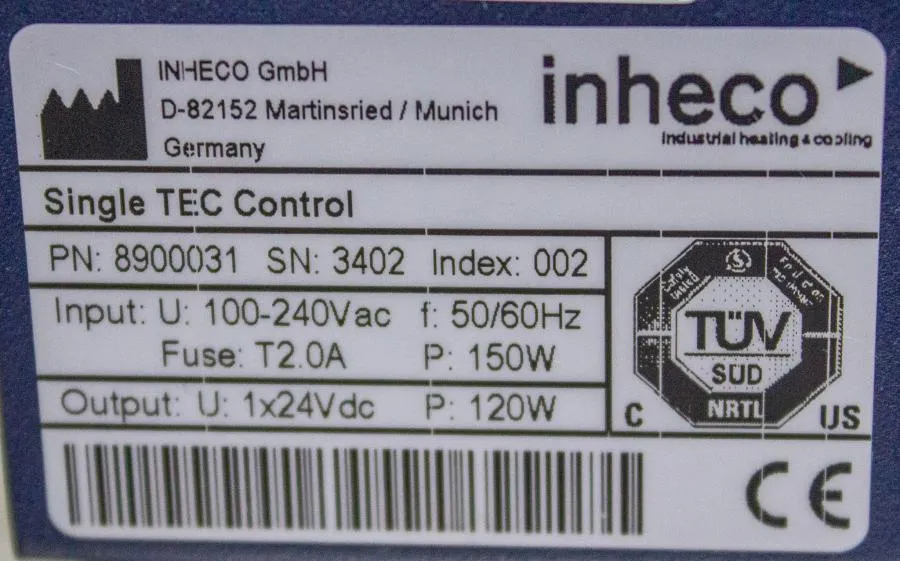 Inheco Single TEC Control P/N 8900031 CLEARANCE! As-Is