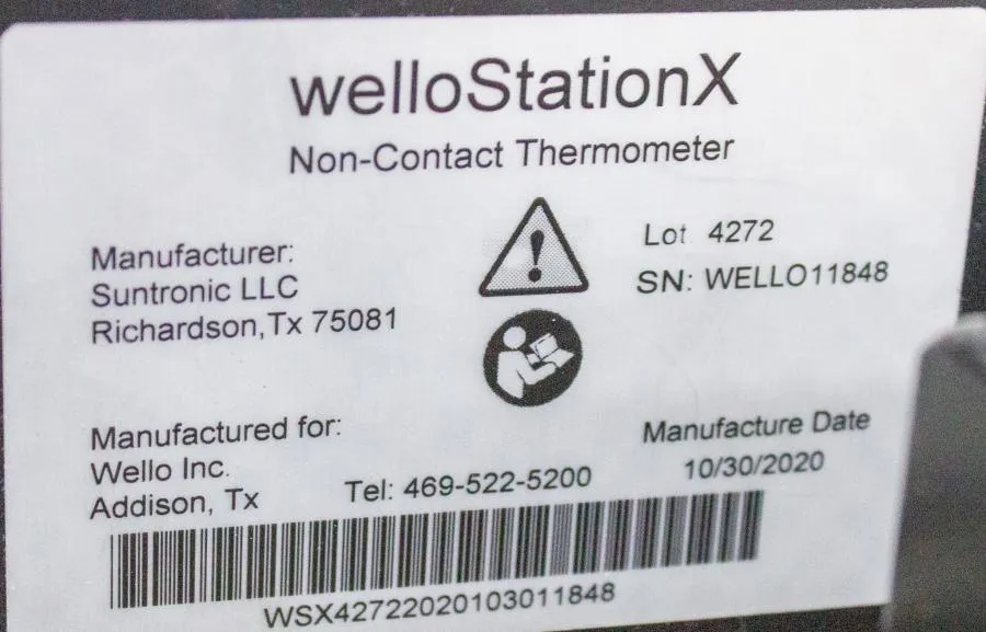 Wello Temperature Screening Station Non-Contact Th CLEARANCE! As-Is
