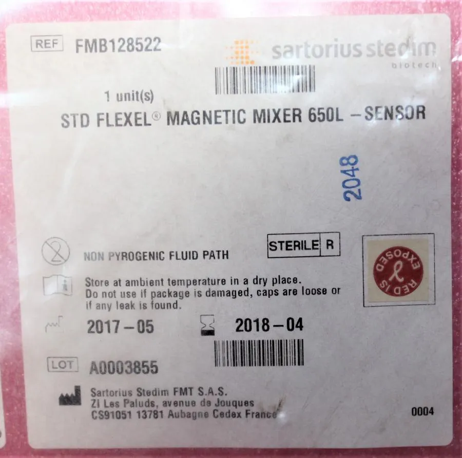 Sartorius Stedim STD Flexel Magnetic Mixer 650L Sensor