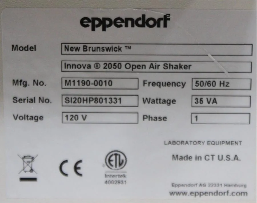 Eppendorf Innova 2050 Open Air Shaker CLEARANCE! As-Is