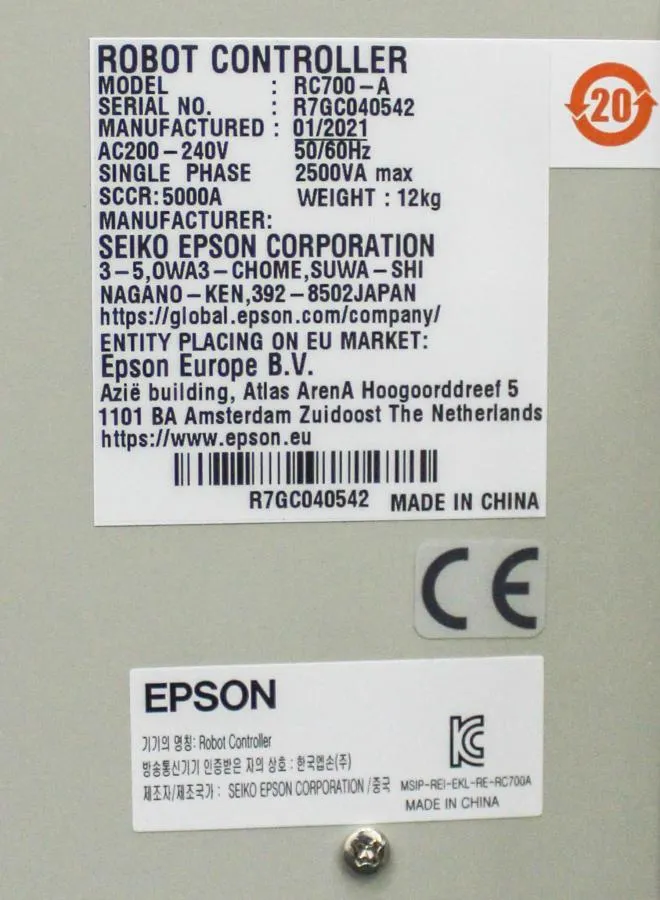 EPSON G3-351S Robot Arm with Controller RC700-A  (AS - IS for Parts)