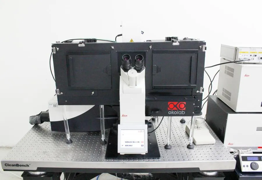 Leica TCS SP8 X w/ DMI8 Microscope Stand, Okolab Cage Incubator & Gimball Piston