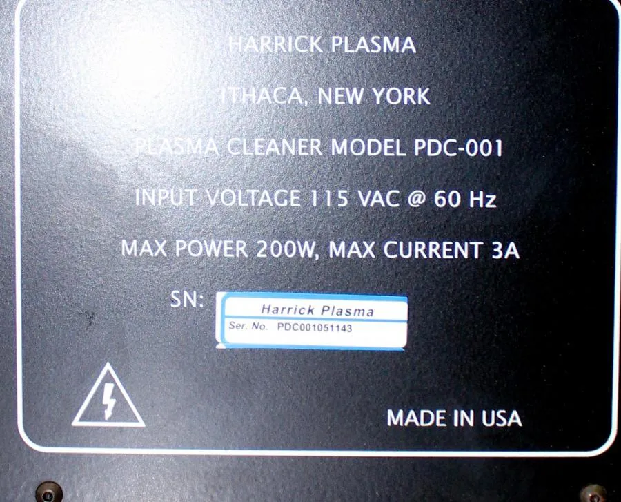 Harrick Plasma High Power Expanded Plasma Cleaner model: PDC-001