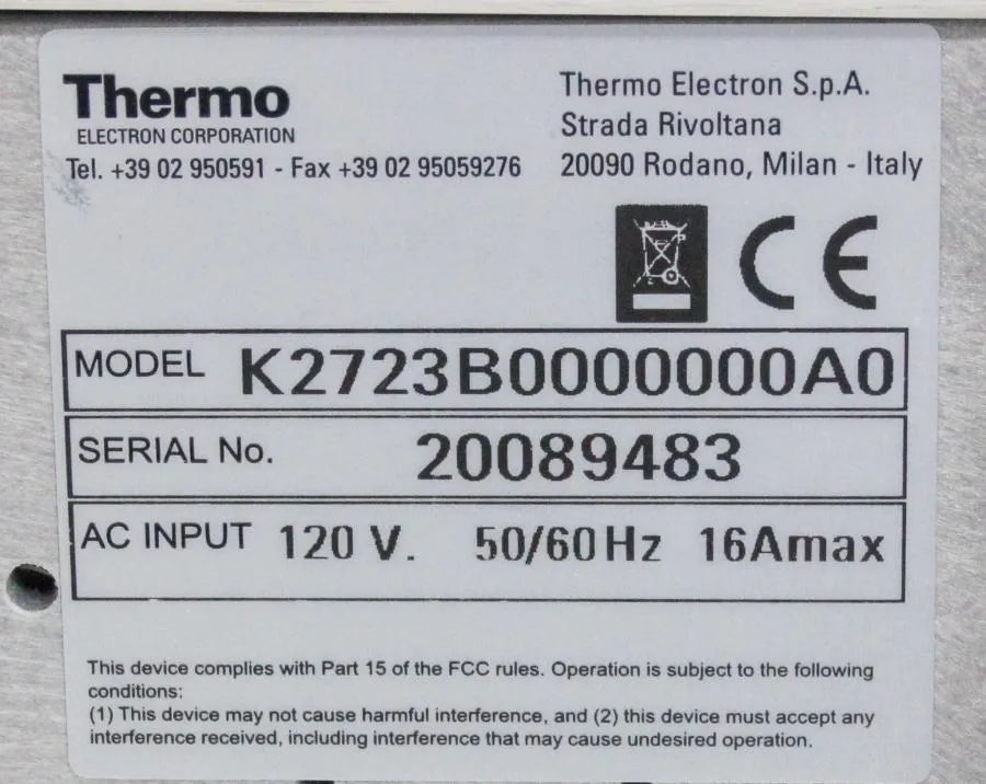 Thermo Trace GC Ultra Multichannel Gas Chromatograph K2723B0000000A0 (For Parts)