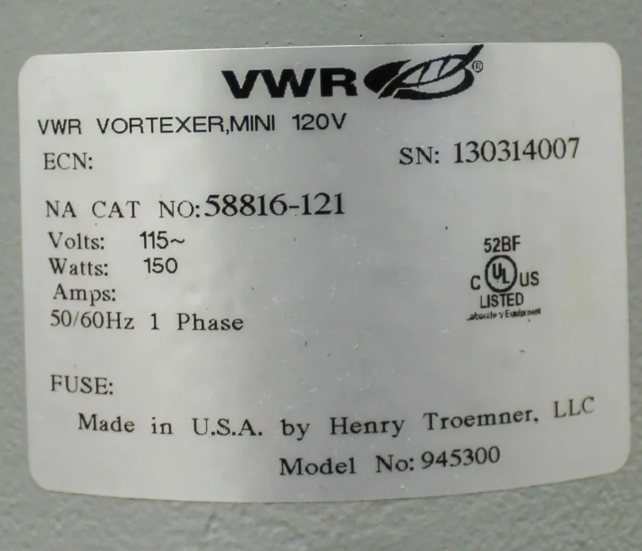 VWR Mini Vortexer model: 945300
