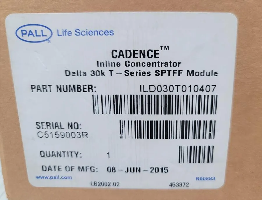 Pall Cadence Inline Concentrator Delta 30k ILD030 CLEARANCE! As-Is